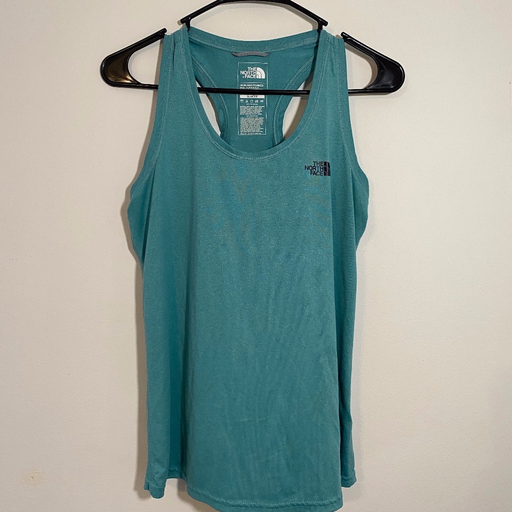 North Face turquoise tank top